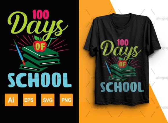 100-Days-of-School: Graphics & T-Shirt Designs