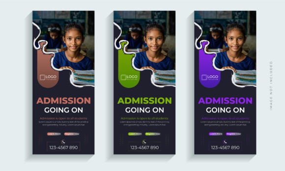 Admission Roll Up Banner Design Template