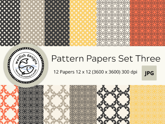 Digital Scrapbook Pattern Papers Set