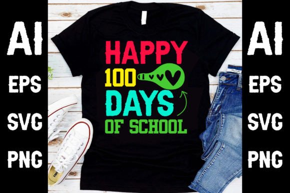 Happy 100 Days of School T-Shirt Design