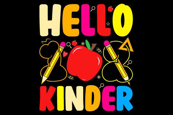 Hello Kinder T Shirt Design: Graphics for Print Templates