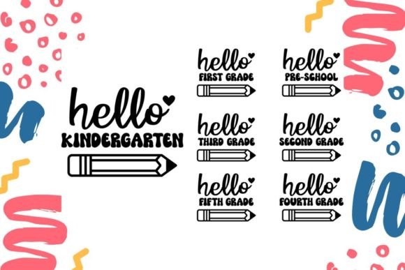 Hello School SVG Bundle: Graphics for Print Templates
