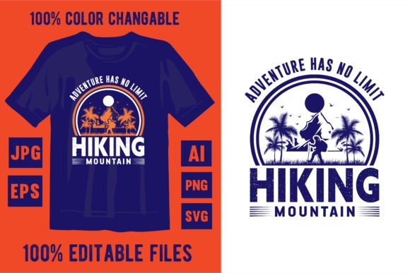 Hiking T-shirt Design Premium Vector