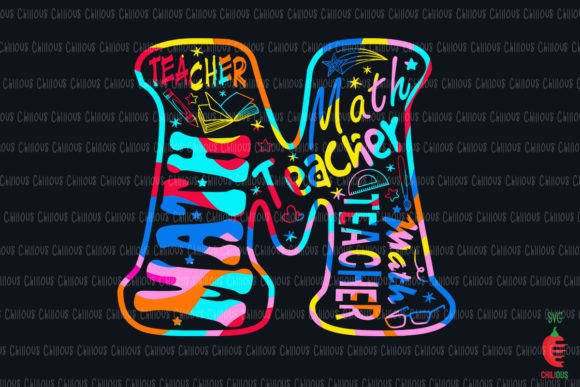 M Is For Math Teacher Tie Dye Graphics and Crafts