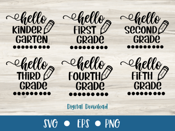 SVG Bundle Kindergarten to Fifth Grade: Graphics and Print Templates
