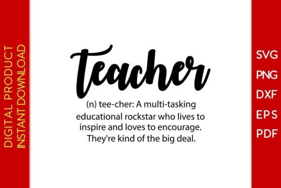 Teacher Definition SVG Cut File